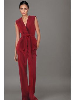 ANNY - Red Classy Belted Co-Ord Set