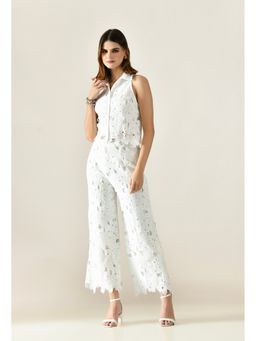 ANNY - White Floral Hollow Lace Co-Ord Set