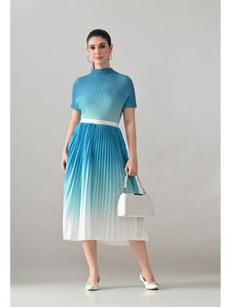 ANNY - Blue Ombre Pleated Co-Ord Set