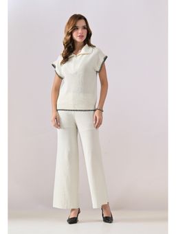 ANNY - White Threadline Knit Co-Ord Set