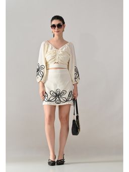 ANNY - Cream Floral Twist Co-Ord Set
