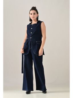ANNY - Navy Blue Aura Denim Co-Ord Set