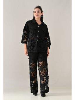 ANNY - Black Lace Line Denim Co-Ord Set
