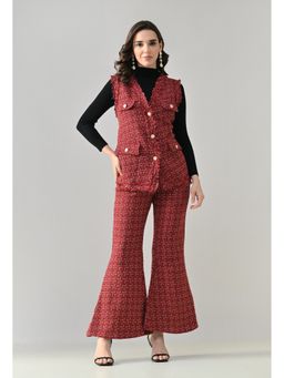 ANNY - Maroon Regal Weave Co-Ord Set