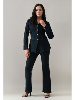 ANNY - Navy Blue Retro Denim Co-Ord Set