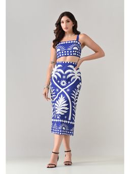 ANNY - Blue Midi Skirt Co-Ord Set