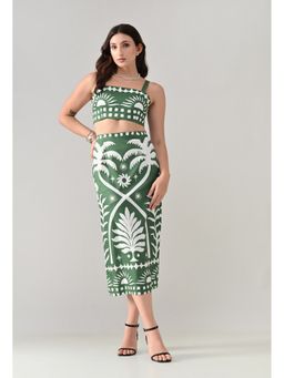 ANNY - Green Midi Skirt Co-Ord Set