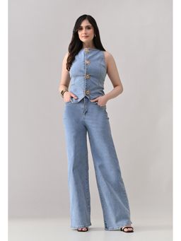 ANNY - Blue Sleeveless Co-ord Set