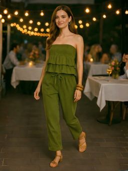 Don’t be basic - Women Olive Solid Co-Ord Set