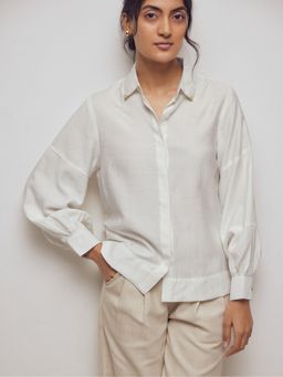 The Label Life - Women White Pin Collar Detail Shirt