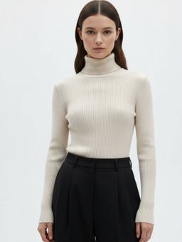 Outzidr - Women Beige Polyester Textured Top