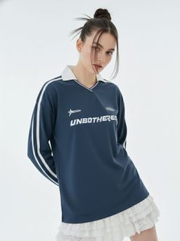 Outzidr - Teal Casual Featuring Bold Front Graphics Collar Neck T-Shirt