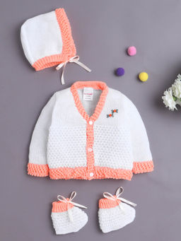 Bumzee - Girls Full Sleeves Acrylic Blend Sweater With Cap and Socks