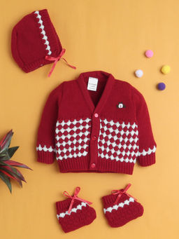 Bumzee - Boys Full Sleeves Acrylic Blend Sweater With Cap and Socks