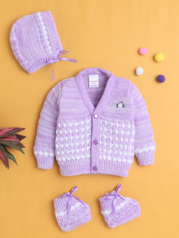 Bumzee - Girls Full Sleeves Acrylic Blend Sweater With Cap and Socks