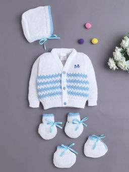 Bumzee - Boys Full Sleeves Acrylic Blend Sweater With Cap Socks and Mittens