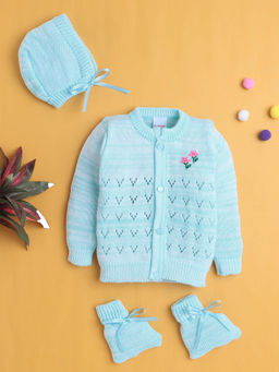 Bumzee - Boys Full Sleeves Acrylic Blend Sweater With Cap and Socks