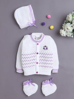 Bumzee - Girls Full Sleeves Acrylic Blend Sweater With Cap and Socks