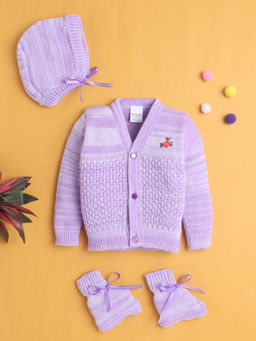 Bumzee - Girls Full Sleeves Acrylic Blend Sweater With Cap and Socks