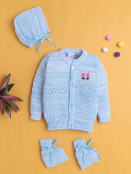 Bumzee - Boys Full Sleeves Acrylic Blend Sweater With Cap and Socks