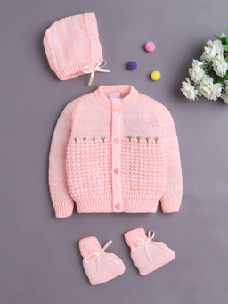 Bumzee - Boys Full Sleeves Acrylic Blend Sweater With Cap and Socks