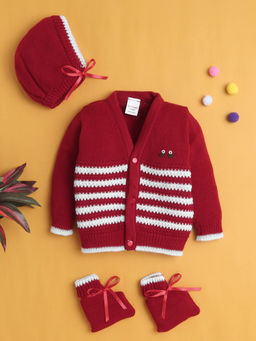 Bumzee - Boys Full Sleeves Acrylic Blend Sweater With Cap and Socks