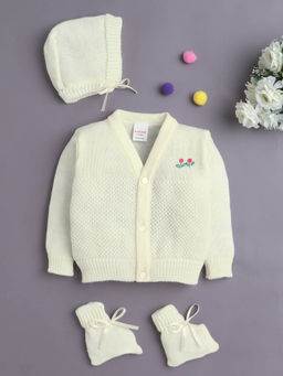 Bumzee - Girls Full Sleeves Acrylic Blend Sweater With Cap and Socks