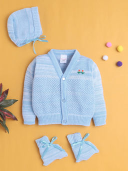 Bumzee - Boys Full Sleeves Acrylic Blend Sweater With Cap and Socks