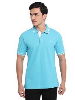 ColorPlus - Medium Blue Regular Fit Polo T-Shirt
