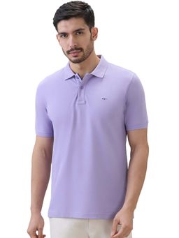 ColorPlus - Lavender Regular Fit Solid Polo T-Shirt