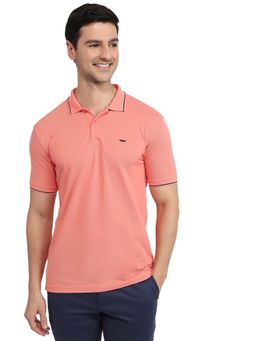 Park Avenue - Slim Fit Medium Peach Polo T-Shirt