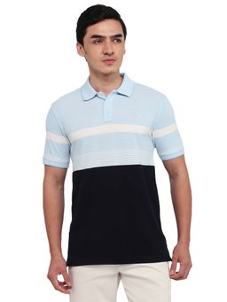 Park Avenue - Light Blue Slim Fit Yarn Dyed Polo T-Shirt