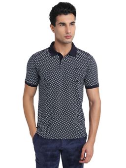 Park Avenue - Slim Fit Navy Blue Polo T-Shirt