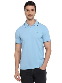 Park Avenue - Medium Blue Slim Fit Polo T-Shirt