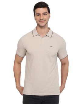 Park Avenue - Medium Beige Slim Fit Polo T-Shirt