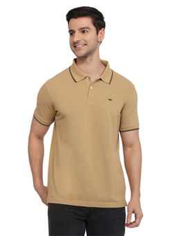 Park Avenue - Medium Khaki Slim Fit Polo T-Shirt