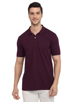 Park Avenue - Dark Purple Slim Fit Polo T-Shirt