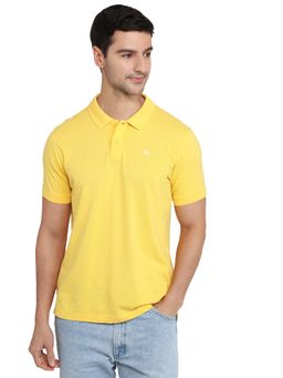 Parx - Men Medium Yellow Regular Fit Solid Polo T-Shirt