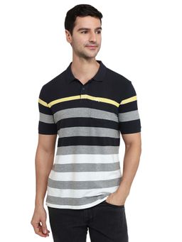 Parx - Men Regular Fit Yarn Dyed Polo T-Shirt