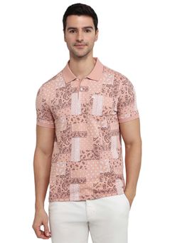 Parx - Regular Fit Medium Peach Polo T-Shirt