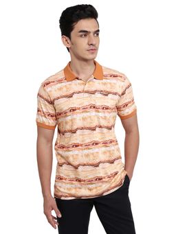 Parx - Light Orange Regular Fit Polo T-Shirt