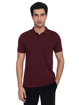 Parx - Dark Purple Regular Fit Solid Polo T-Shirt