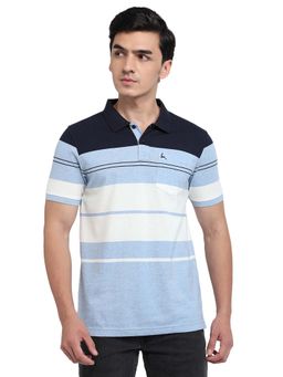 Parx - Light Blue Regular Fit Yarn Dyed Polo T-Shirt