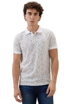 Parx - Men White Regular Fit Printed Polo T-Shirt