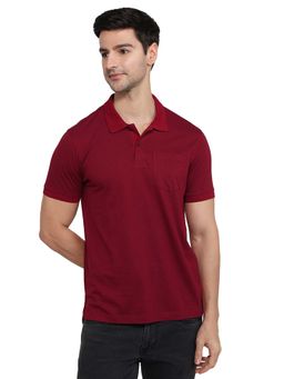 Parx - Dark Maroon Regular Fit Polo T-Shirt