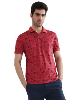 Parx - Medium Red Regular Fit Polo T-Shirt