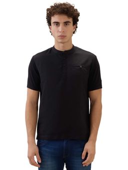 Parx - Men Black Regular Fit Solid T-Shirt
