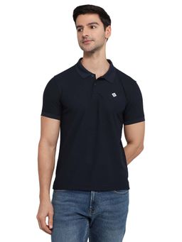 Parx - Navy Blue Regular Fit Polo T-Shirt