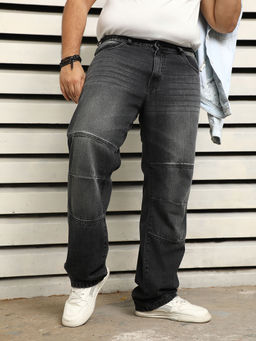 High Star - Plus Size Men Straight Fit Clean Look Light Fade Pure Cotton Jeans