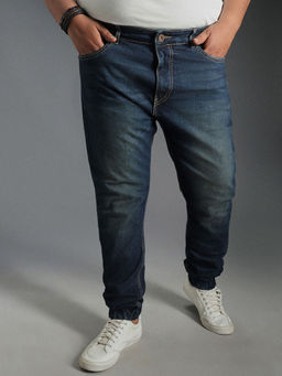 High Star - Men Plus Size Tapered Fit Pure Cotton Light Fade Jeans